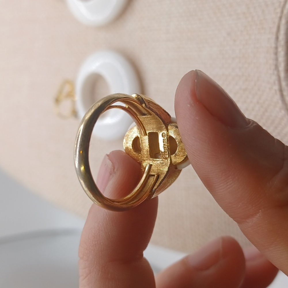 Crown Trifari Ring and Earring Set - Picture 5 of 8